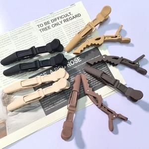 Su misura logo nero opaco coccodrillo forcina da salone acconciatura nero opaco coccodrillo nero forcina per capelli - Product Image 4