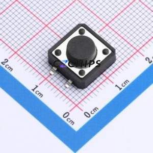 TS016-TBW1FH5.5 Tactile Switch SMD-4P,12x12mm Switch Single Pole Single Throw Round Button 2.5N Vertical Mount - Product Image 1