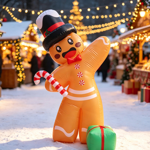 WINSUN Inflatable <b>Gingerbread</b> Man Christmas <b>Decoration</b> PVC CE Certified Custom Logo for Outdoor Yard Holiday Display LED - Product Image 4