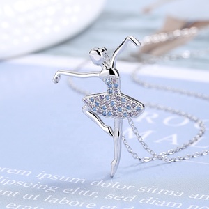 Joyería 925 plata esterlina bailarina <span class=keywords><strong>Ballet</strong></span> colgante bailarina danza collares - Product Image 2