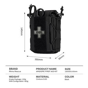 Kit de Supervivencia Rhino Rescue Mini Resistente, Cordura 210D, Kit de Primeros Auxilios Portátil para Emergencias al Aire Libre con Suministros Médicos - Product Image 1