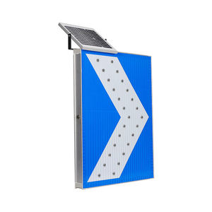 Señal <span class=keywords><strong>de</strong></span> Advertencia Vial Direccional con Flecha <span class=keywords><strong>de</strong></span> Una Vía, Alimentada por Energía Solar, LED Intermitente, para Trabajos <span class=keywords><strong>de</strong></span> Construcción y Seguridad Vial - Product Image 1