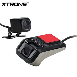 XTRONS-Cámara de salpicadero DVR DVR027S para coche, grabadora Mini USB con lente gran angular frontal 170 trasera 120 grados