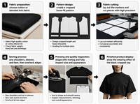 Crop top femme 100% coton noir uni, col roulé, épaules tombantes, haut court à col haut