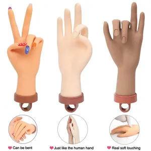 1 Ensemble de Main Artificielle pour Nail Art, Modèle Prothétique Flexible et Souple en Plastique, Réglable, pour la Pratique de la Manucure et l'Entraînement, Outil de Présentation - Product Image 3