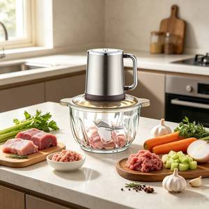 <span class=keywords><strong>Hachoir</strong></span> Électrique 300W avec Moteur AC, <span class=keywords><strong>Bol</strong></span> en <span class=keywords><strong>Verre</strong></span> 2L, <span class=keywords><strong>4</strong></span> <span class=keywords><strong>Lames</strong></span>, 2 Vitesses, Protection de Sécurité et Socle Antidérapant - Product Image 4