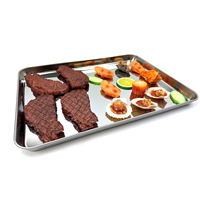 Plateau de cuisson rectangulaire en acier inoxydable pour barbecue extérieur, grand plateau de cuisson, poêle à griller, DaS Factory Direct