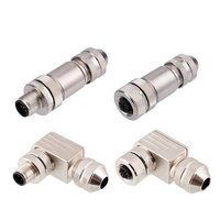 Câble de connecteur d'alimentation étanche 12V, connecteur M12, vente chaude, IP68, montage sur panneau frontal, mâle/femelle, étanche