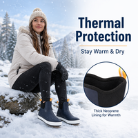 Bottes de pluie courtes pour femmes en néoprène souple avec languette de traction, idéales pour le jardinage et l'usage quotidien par temps pluvieux – Meilleures ventes