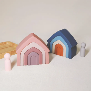 Ensemble de blocs de construction en silicone sans Bpa Jouets éducatifs pour enfants Jouet empilable en silicone <span class=keywords><strong>Maison</strong></span> en silicone empilable - Product Image 6