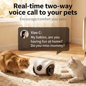 Nouveau robot compagnon intelligent pour animaux de compagnie |   Caméra de surveillance <span class=keywords><strong>mobile</strong></span> pour chiens et chats |   Télécommande, alimentation automatique visuelle et programmée - Product Image 4