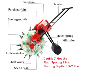 Verstelbare Afstand Handmatige Zaaimachine Voor Maïs 2-In-1 Kunstmest Planter Machine Voor Boerderij Gebruik Met Nieuwe Gebruikte Motor Pomp Tandwiel - Product Image 2