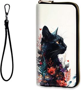 Art Pattern Custom Print England Style Feathers Men's Clutch <b>Bag</b> Card <b>Holder</b> Women's Travel Long Cover Leather Wallet - Product Image 1