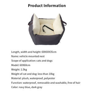 Asiento elevador de coche para perros, cama para mascotas de viaje y exterior, asiento de coche, almohada extraíble y cinturón de seguridad, sofá cama lavable para mascotas - Product Image 3