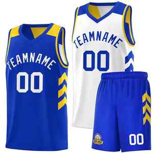 Maillot de basket-ball personnalisé Royal White Double Side Sets - Product Image 1