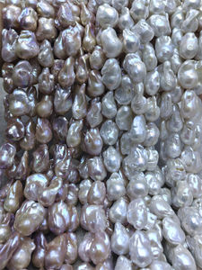 15-16mm blanc violet couleur naturelle perles de culture d'eau douce en vrac grand brin de perle <span class=keywords><strong>baroque</strong></span> pour la fabrication de bijoux à bricoler soi-même - Product Image 4