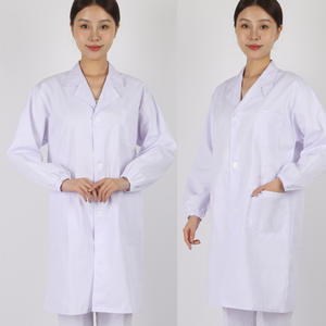 Bata de laboratorio para estudiantes, tejido blanco de manga larga y corta, 3XL para <span class=keywords><strong>farmacia</strong></span>, médico, enfermera, fábrica de alimentos, taller, ropa de trabajo para hombres y mujeres - Product Image 2