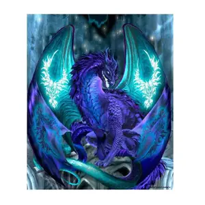 Pintura de diamante sin marco, dragón morado, novedad