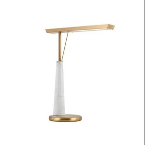 Lampe de table en marbre avec source de lumière LED et interrupteur pour chambre à coucher, bureau ou table d'étude - Product Image 5