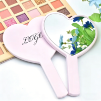 Miroir de maquillage portable personnalisé, mini miroir cosmétique de voyage, logo de marque privée, cadeau, forme de cœur mignonne, petit format de poche