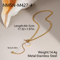 Collier PVD en acier inoxydable plaqué or 18 carats avec pendentif cœur et coquillage, fermoir OT, collier Y Lariat, bijoux de mode pour femmes, vente en gros