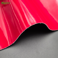 Kulit PU Merah Ramah Lingkungan Anti Air untuk Bagian Atas Sepatu dan Tas, Bahan Kulit Sintetis Berkilau Tinggi 0.8-2.0mm