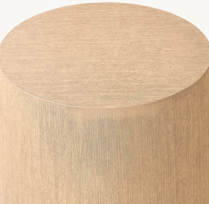 Muebles Modernos de Lujo para Sala de Estar, Mesa Auxiliar Redonda de Madera de Roble Blanco Macizo con Pedestal Delgado, Muebles de Madera Hechos a Mano - Product Image 5