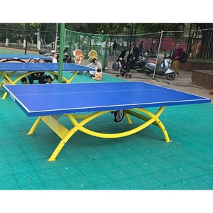 Double <b>Rainbow</b> Outdoor Ping Pong Table 18Mm <b>Top</b> SMC Material Durable Freestanding For Outdoor Entertainment - Product Image 1