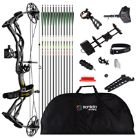 Kit d'arc à poulies de chasse Sanlida Dragon X9 - Réglable de 0 à 70 LBS, longueur de tir de 18 à 31 pouces, prêt à être expédié