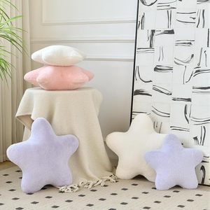 Helles buntes gefülltes bequemes Wurf kissen mit weichem künstlichem Kaninchen fell dekoratives sternförmiges Kissen für Wohnzimmer-Schlafzimmer-Sofa - Product Image 4