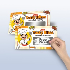Cartes à gratter promotionnelles personnalisées avec logo gratuit pour les magasins alimentaires, en carton, pour stimuler les revenus marketing - Product Image 1