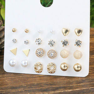 <b>Stud</b> <b>Earrings</b> Women's <b>Crystal</b> Rhinestone Pearl Heart Gold Plated Everyday Wear Fashion Jewelry 2023 - Product Image 3