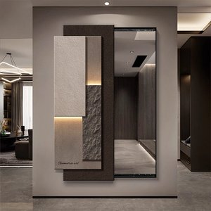 Pha lê sứ sơn nhà máy Acrylic tường nghệ thuật trang trí LED tầng gương hình học trang trí bức tranh tường gương - Product Image 5