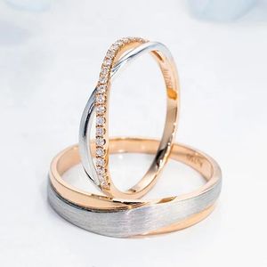 Xinfly Fine Fashion Jewelry Natural Diamond Wedding Engagement <b>Gold</b> 18k Couple <b>Rings</b> <b>Sets</b> for Male and Female - Product Image 3