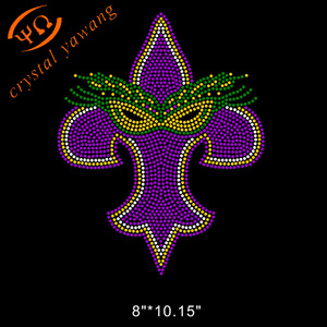 ลายปักติดเสื้อแบบรีดร้อน ลายมาร์ดิกราส์ พร้อมลายดอกฟลอร์เดลิส สำหรับงาน DIY - Product Image 4