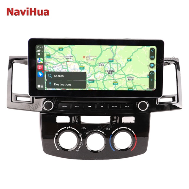 NAVIHUA New Design 12.3'' Android Car Radio GPS Navigation Car DVD Player for Original Manual AC Toyota Fortuner/Hilux 2009-2015