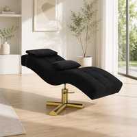 Lit de beauté électrique en forme de S réglable en cuir PU pour les extensions de cils et le microblading, chaise de salon ergonomique
