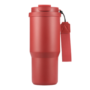Gobelet isotherme de voyage réutilisable en acier inoxydable 304 à double paroi avec corde, conception anti-fuite - Product Image 4