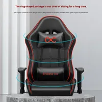 Chaise de jeu ergonomique en cuir personnalisée - Design moderne, vérin à gaz à 4 étages, base à 5 étoiles, options pour enfants et luxe, vente en gros disponible