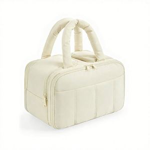 Trousse de Maquillage Portable Multicouche en Polyester avec Fermeture Éclair, Sac de Voyage Imperméable pour Articles de Toilette avec Grand Espace de Rangement - Product Image 1
