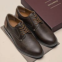 Chaussures habillées décontractées pour hommes grandes tailles, style vintage, en PU vieilli, confortables, polyvalentes et respirantes, pour le marché international