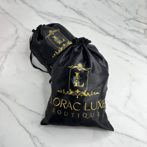 Bolsas de Satén Negras Personalizadas con Cordón y Estampado en Dorado - Empaque de Marca de Lujo para Joyería y Cosméticos - Product Image 6