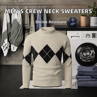 Pulls en laine/cachemire tricotés pour hommes, col rond, anti-rétrécissement, personnalisables, haute qualité, motif automne, XXL, vente en gros