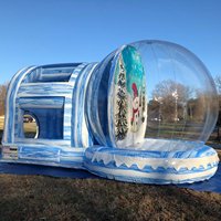 Décorations gonflables Boule à neige gonflable géante de Noël avec tunnel Maison à bulles gonflable de Noël à vendre