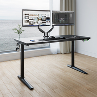 Bureau debout électrique ergonomique noir, durable, à double moteur, 3 niveaux, réglable en hauteur pour le bureau