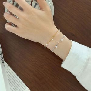 Dylam Charm Dainty 925 Sterling Silver Non Tarnish Multiple 5A Cubic Zirconia Simulated Diamond Pendant Link Chain <b>Bracelets</b> - Product Image 2