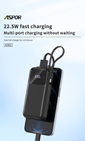 Batterie externe Li-Polymère ultra-mince étanche 10000 mAh 45W à charge rapide avec écran LCD pour ordinateur portable et téléphone (modèle A361)