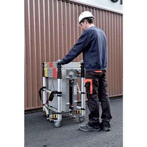 Nouvelle échelle télescopique mobile industrielle en aluminium, certifiée EN131, capacité de 300 lb, garantie 1 an - Product Image 5