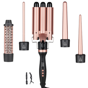 Set de Rizador de Pelo 5 en 1 con 3 Barriles y 4 Placas Intercambiables de Cerámica PTC de Calentamiento Rápido - Product Image 1