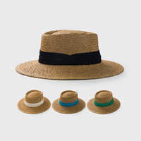 England Handmade Straw Concave Top Hat Frauen Sommerferien Seaside Sun screen Beach Hat Mode Strohhut